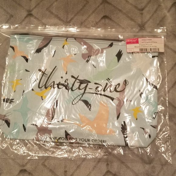 Thirty One Zipper Pouch-Flights of Fancy